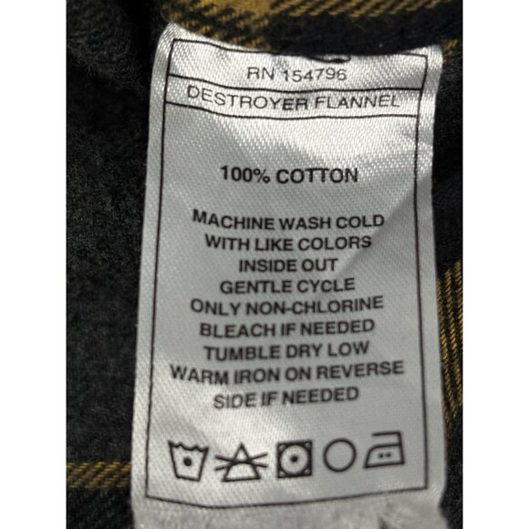 Off The Grid Destroyer Flannel Shirt Men’s XL Castlerock Grey Yellow Long Sleeve - Picture 10 of 16